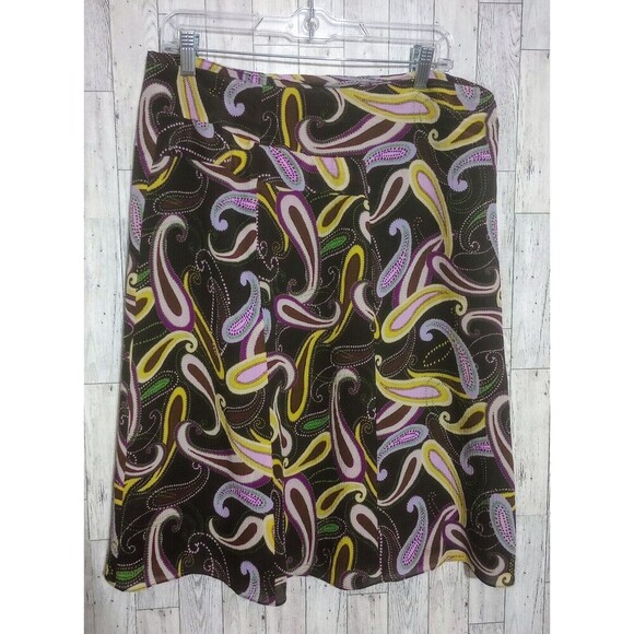i.e. 100% Silk Skirt Paisley Midi Lined Size‎ 12 - Picture 2 of 4